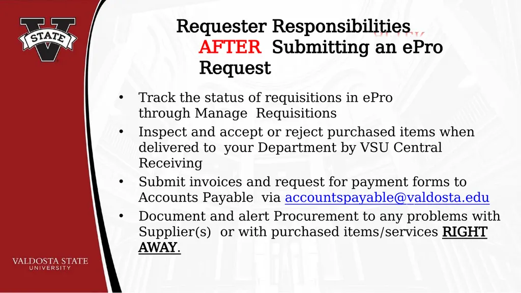 PURCHASING GUIDELINES & ePROCUREMENT REQUESTOR - slide 20 of 24