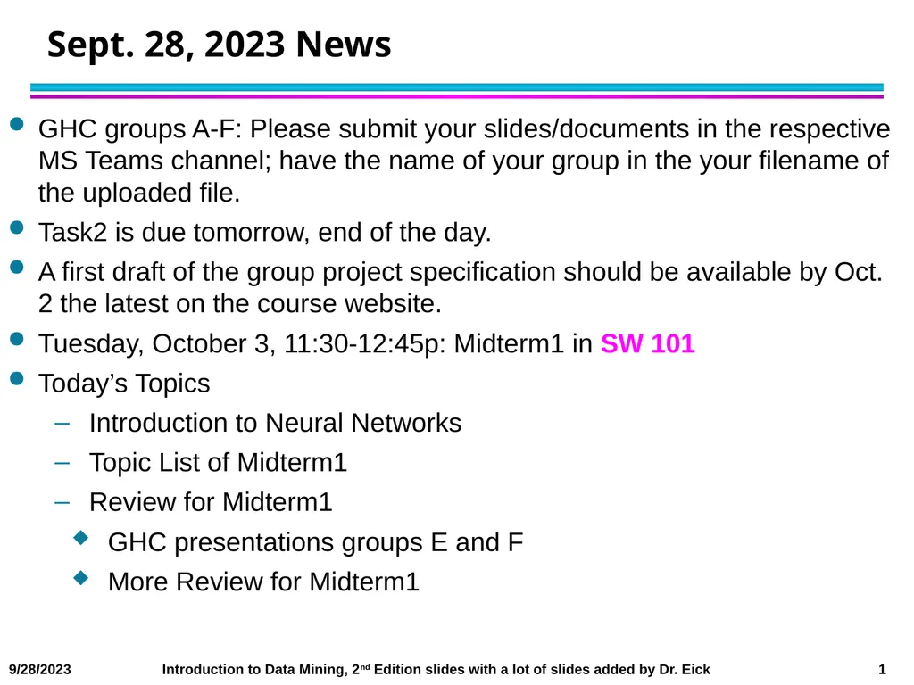 Sept. 28, 2023 News GHC groups A-F: Please submit