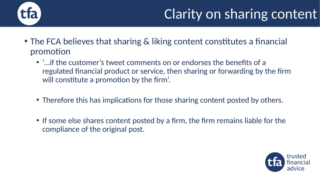 Financial Promotions & Social Media How to ensure - slide 9 of 10