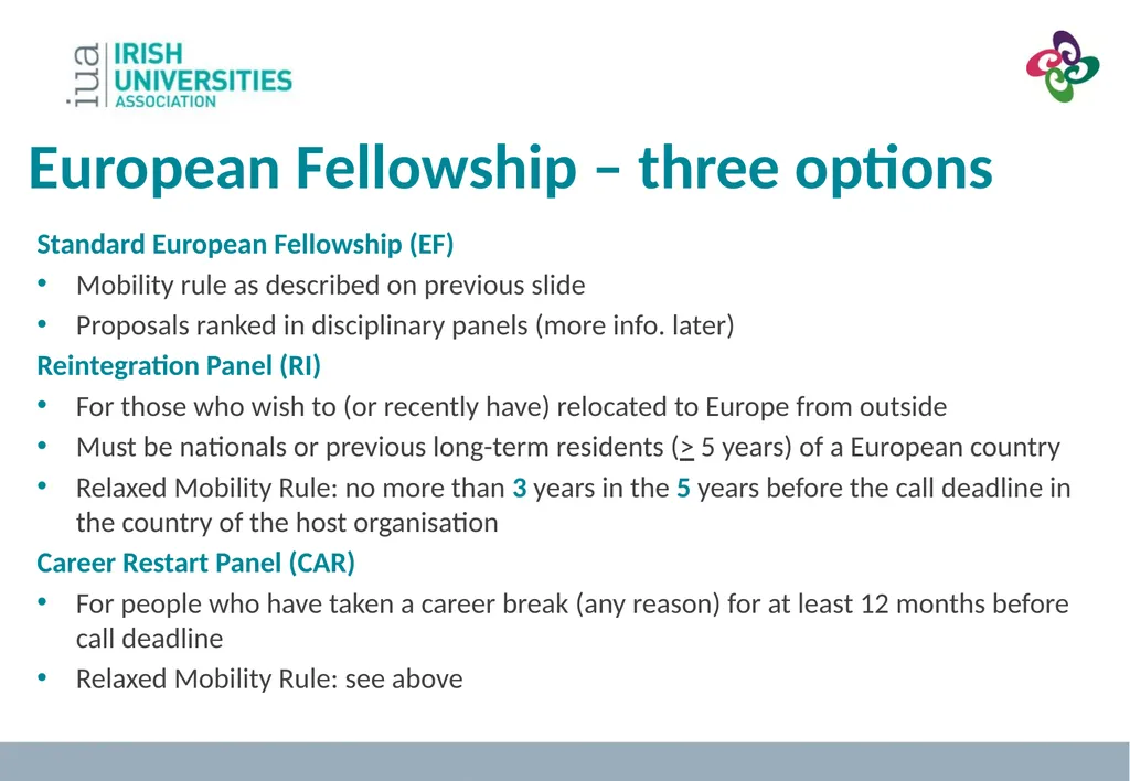 MSC Focus on Individual Fellowships Dr. Jennifer - slide 21 of 39
