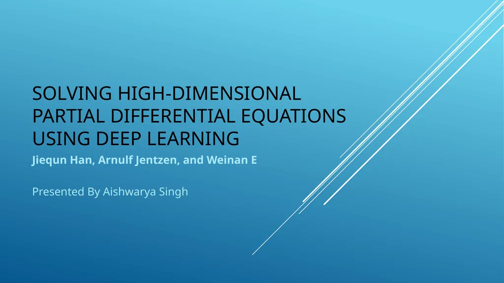 Solving High-Dimensional Partial Differential - slide 1 of 22