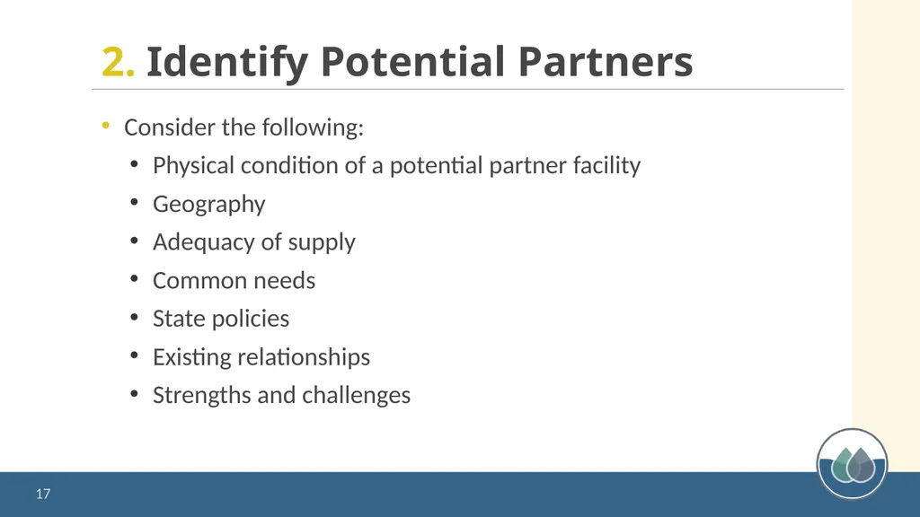 Water System Partnerships: Opportunities to Solve - slide 17 of 37