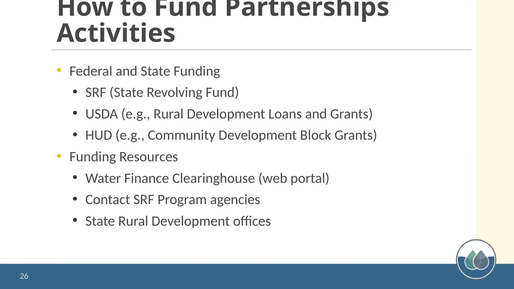 Water System Partnerships: Opportunities to Solve - slide 26 of 37