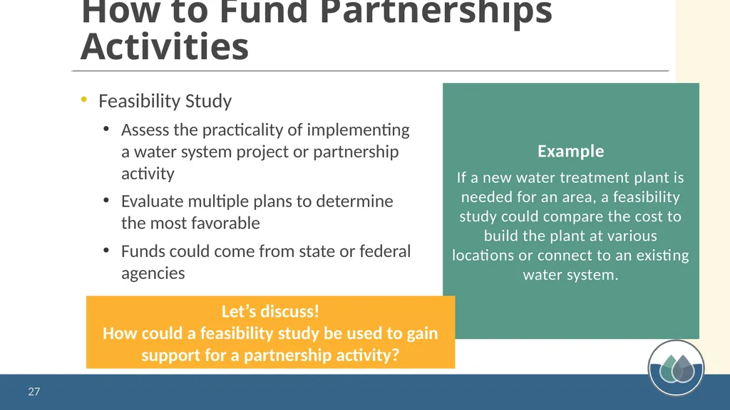 Water System Partnerships: Opportunities to Solve - slide 27 of 37