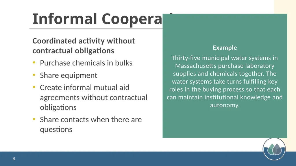 Water System Partnerships: Opportunities to Solve - slide 8 of 37