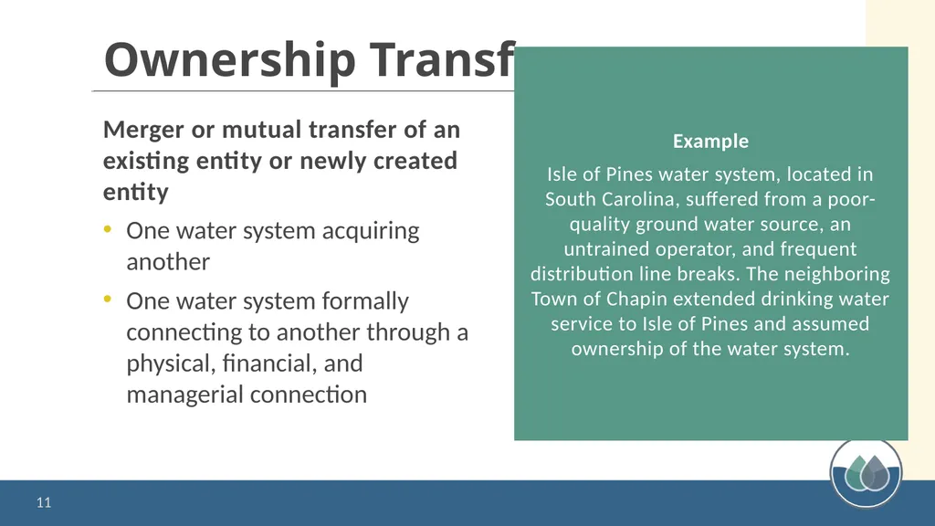 Water System Partnerships: Opportunities to Solve - slide 11 of 37