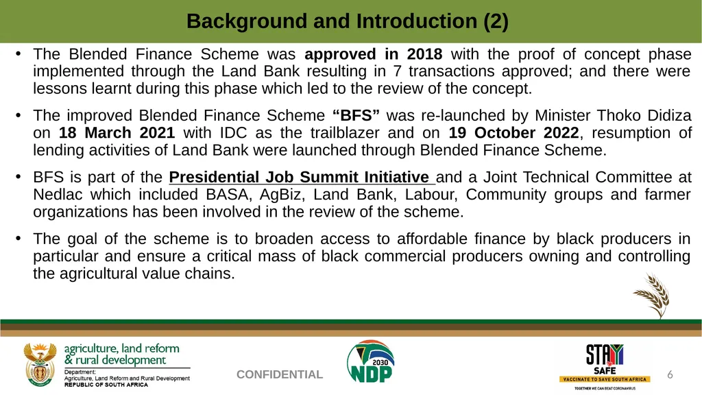 PROGRESS REGARDING THE IMPLEMENTATION OF THE - slide 6 of 23