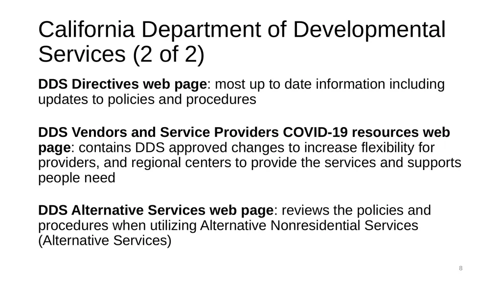 Local Partnership Agreement Training COVID-19 - slide 8 of 20