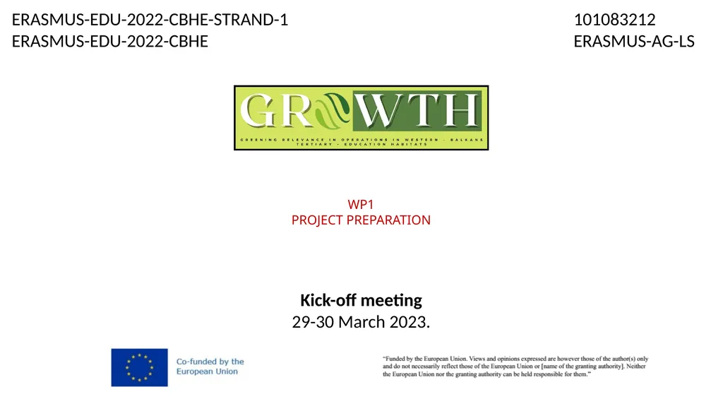 WP1 PROJECT PREPARATION Kick-off meeting 29-30 - slide 1 of 16