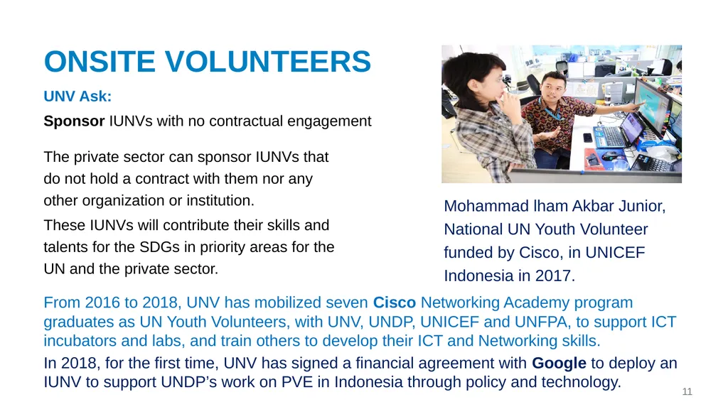 UNV Partnerships and RESOURCE MOBILIZATION - slide 11 of 18