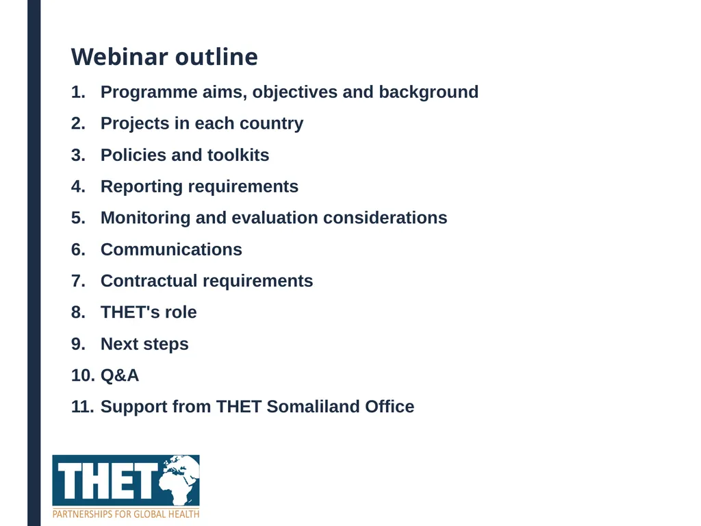 Webinar outline Programme aims, objectives and - slide 2 of 36