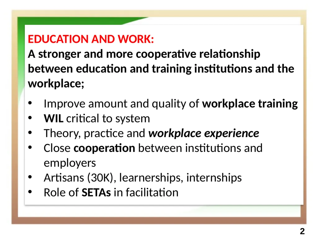 Technical and Vocational Education and Training - slide 6 of 18