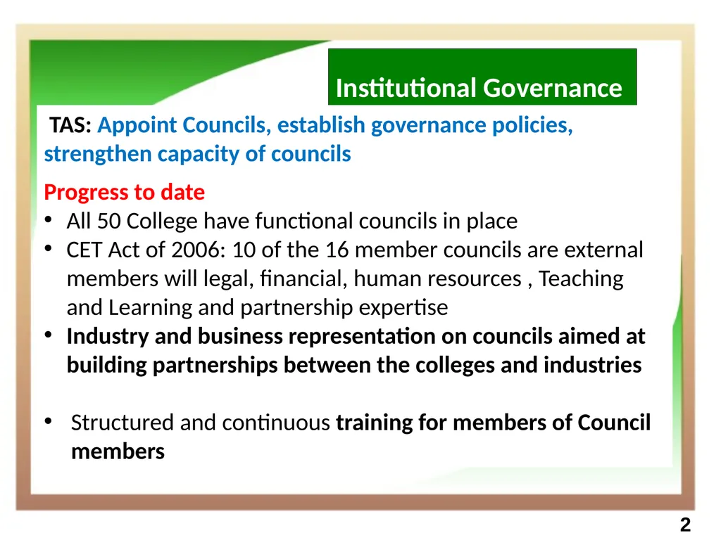 Technical and Vocational Education and Training - slide 8 of 18