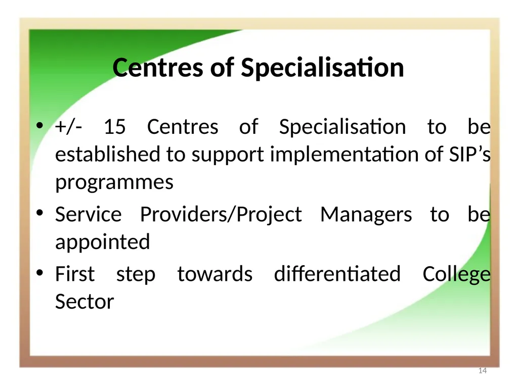 Technical and Vocational Education and Training - slide 14 of 18