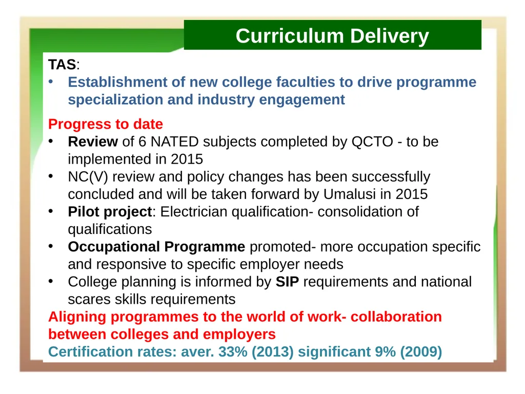 Technical and Vocational Education and Training - slide 15 of 18