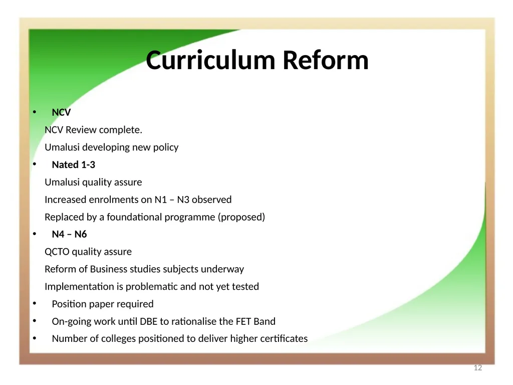 Technical and Vocational Education and Training - slide 12 of 18