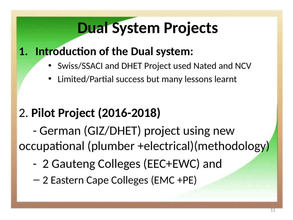 Technical and Vocational Education and Training - slide 11 of 18