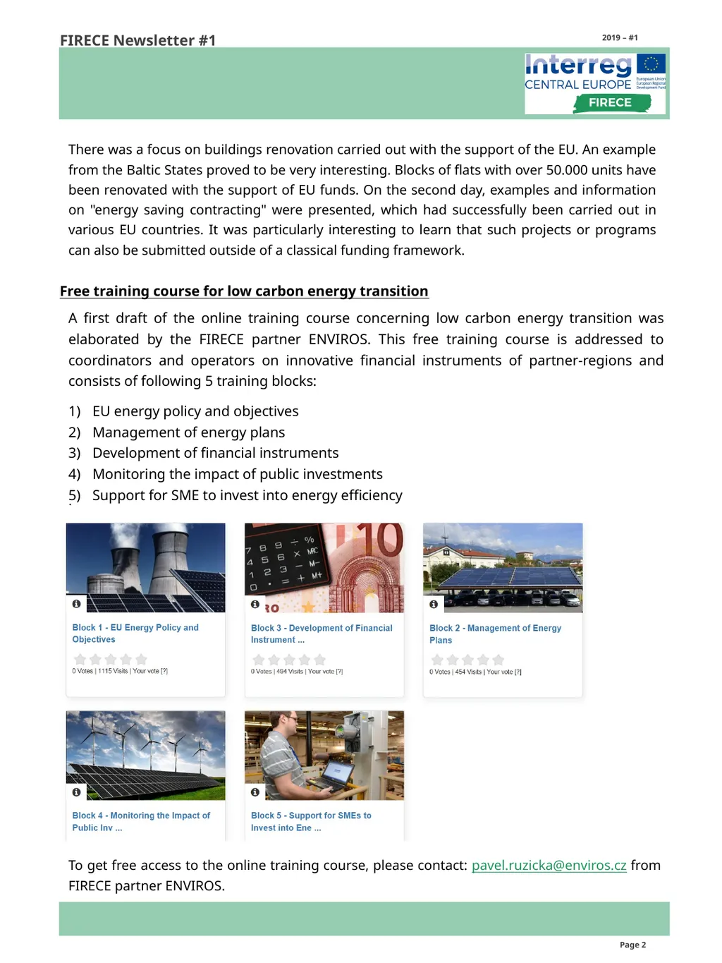 FIRECE Newsletter #1 Innovative Financial - slide 2 of 2