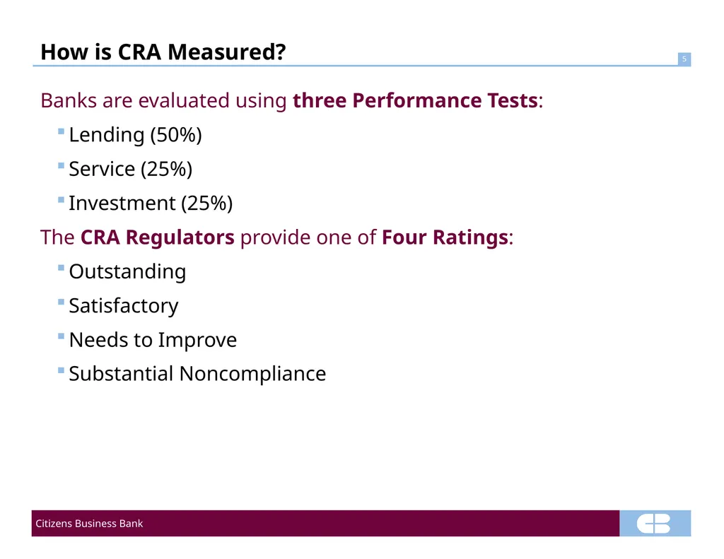 Demystifying CRA : Leveraging Banking Partnerships - slide 5 of 11