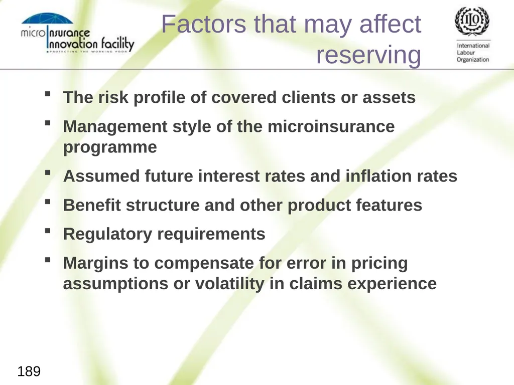 Pricing for Microinsurance Location Date Trainer 1 - slide 186 of 203