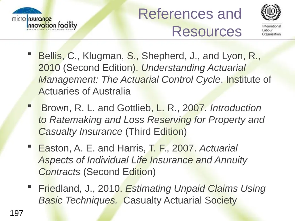 Pricing for Microinsurance Location Date Trainer 1 - slide 194 of 203