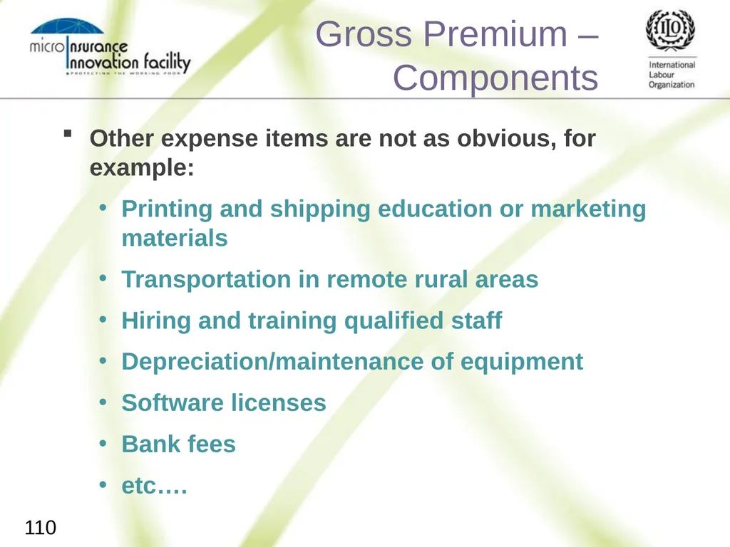 Pricing for Microinsurance Location Date Trainer 1 - slide 107 of 203