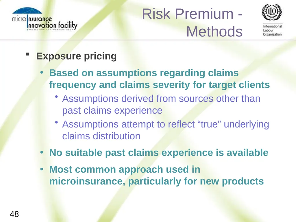 Pricing for Microinsurance Location Date Trainer 1 - slide 46 of 203