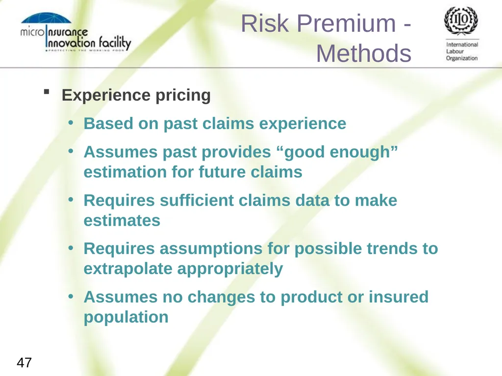 Pricing for Microinsurance Location Date Trainer 1 - slide 45 of 203