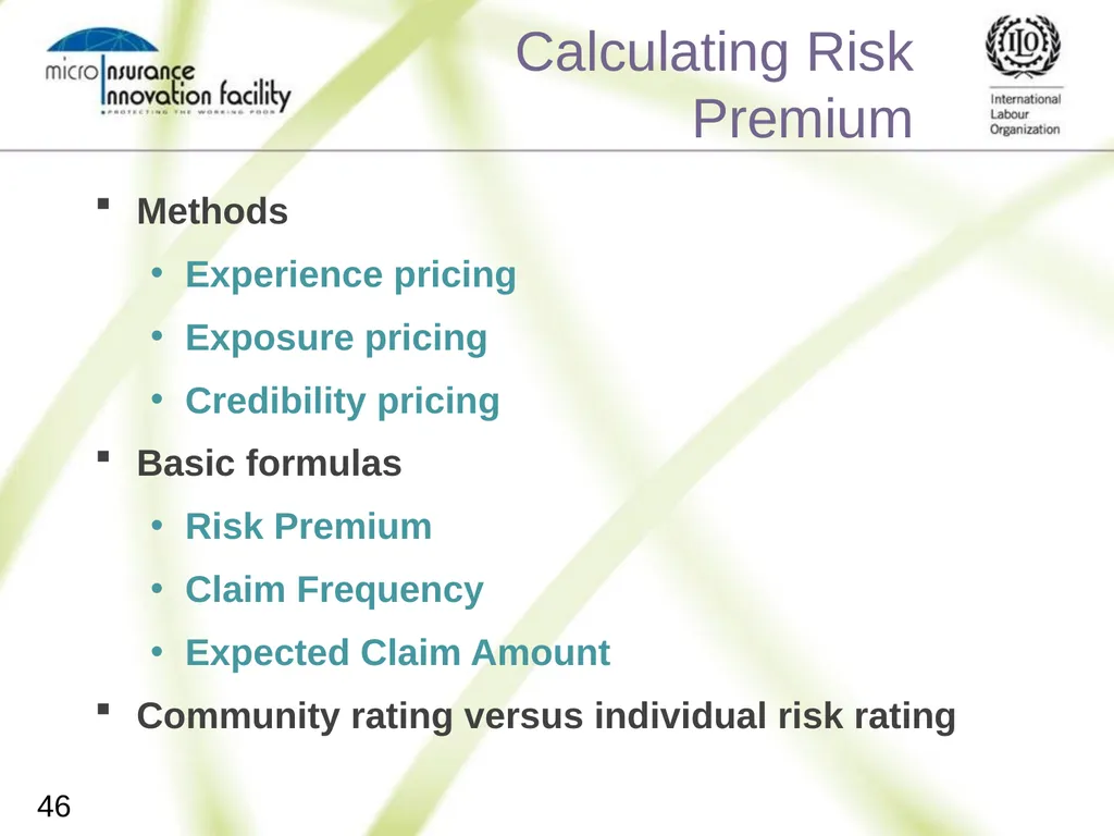 Pricing for Microinsurance Location Date Trainer 1 - slide 44 of 203