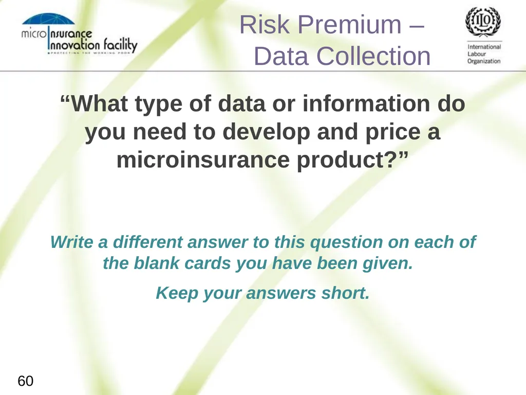 Pricing for Microinsurance Location Date Trainer 1 - slide 58 of 203