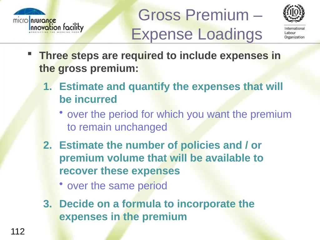 Pricing for Microinsurance Location Date Trainer 1 - slide 109 of 203
