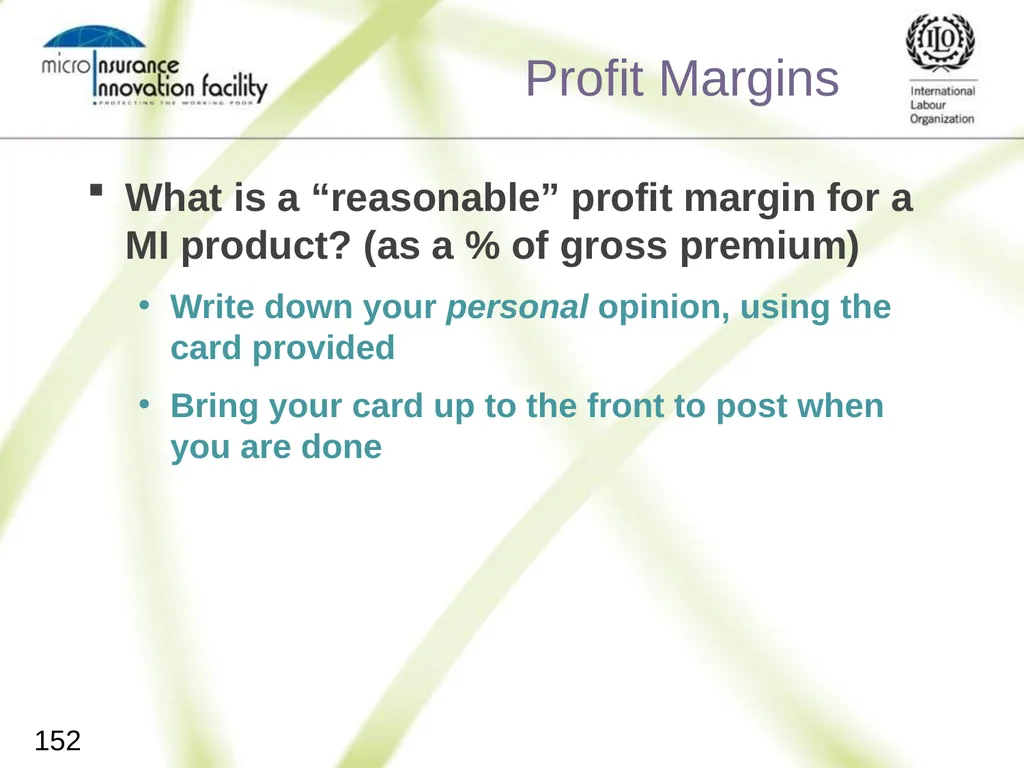 Pricing for Microinsurance Location Date Trainer 1 - slide 149 of 203