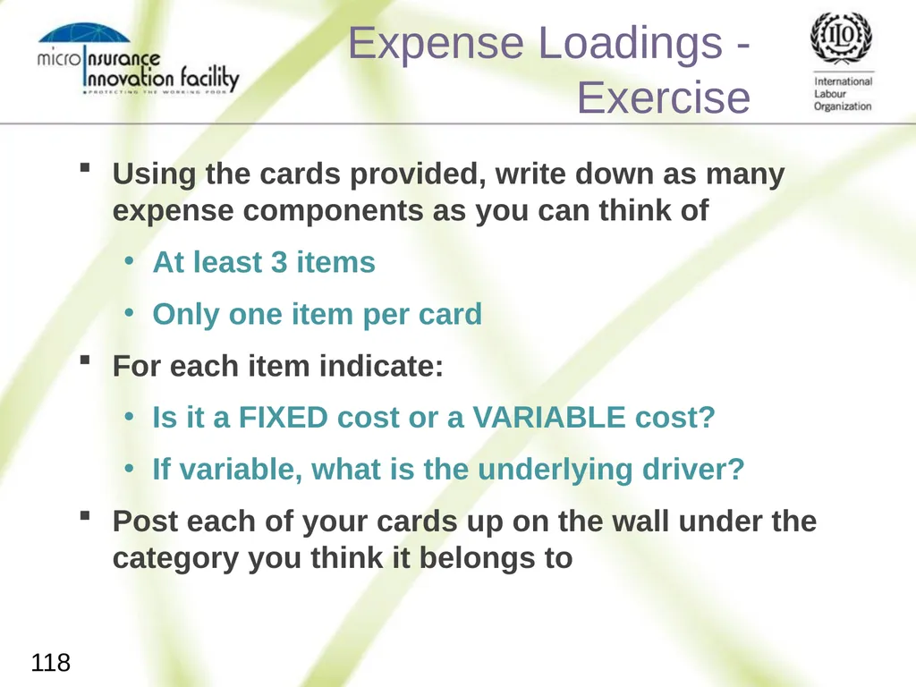 Pricing for Microinsurance Location Date Trainer 1 - slide 115 of 203