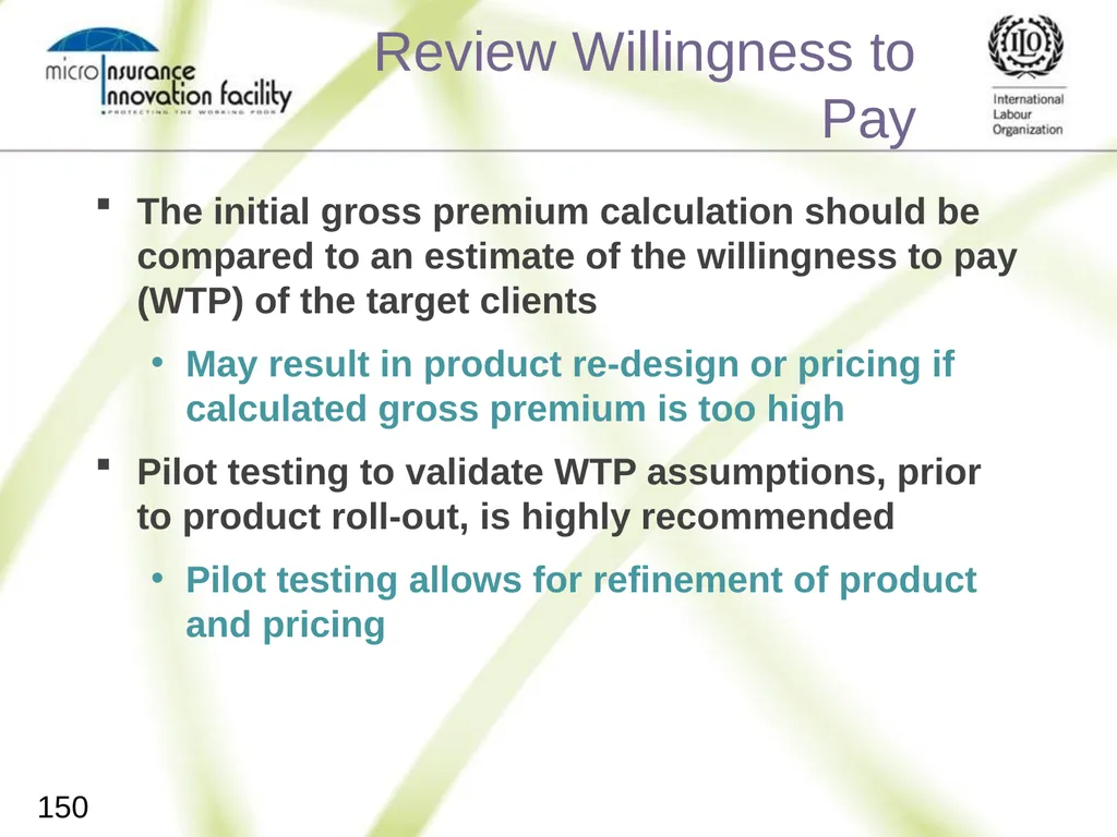 Pricing for Microinsurance Location Date Trainer 1 - slide 147 of 203