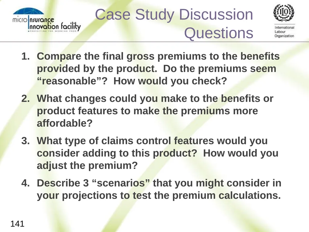 Pricing for Microinsurance Location Date Trainer 1 - slide 138 of 203