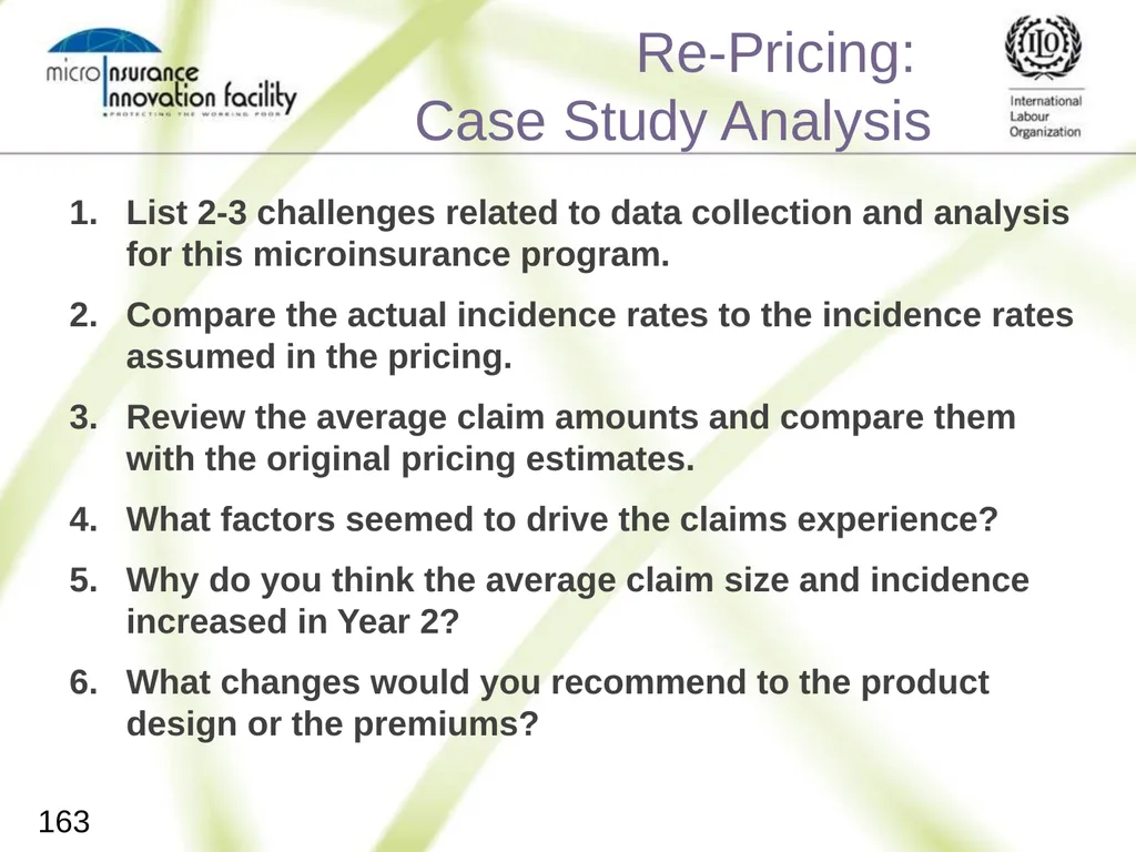 Pricing for Microinsurance Location Date Trainer 1 - slide 160 of 203