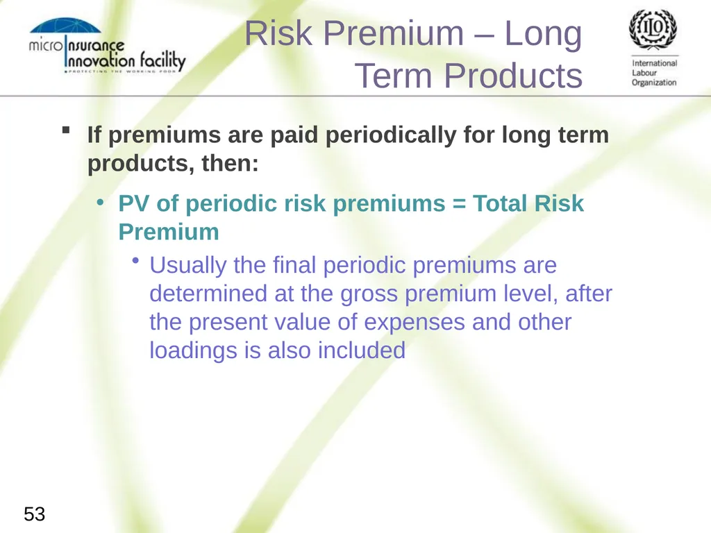 Pricing for Microinsurance Location Date Trainer 1 - slide 51 of 203
