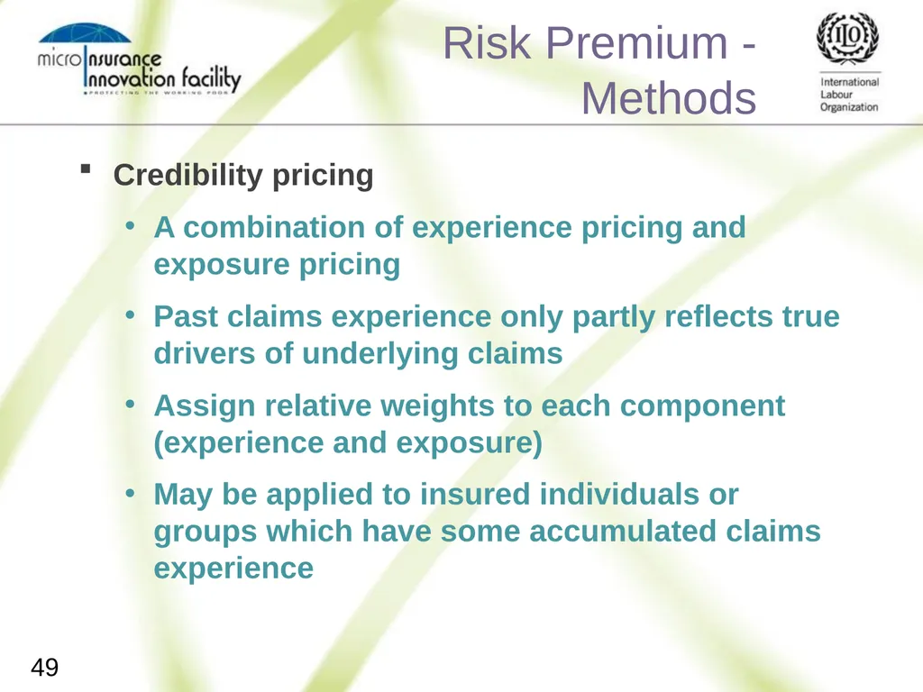 Pricing for Microinsurance Location Date Trainer 1 - slide 47 of 203