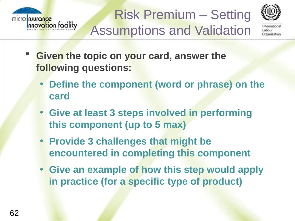 Pricing for Microinsurance Location Date Trainer 1 - slide 60 of 203