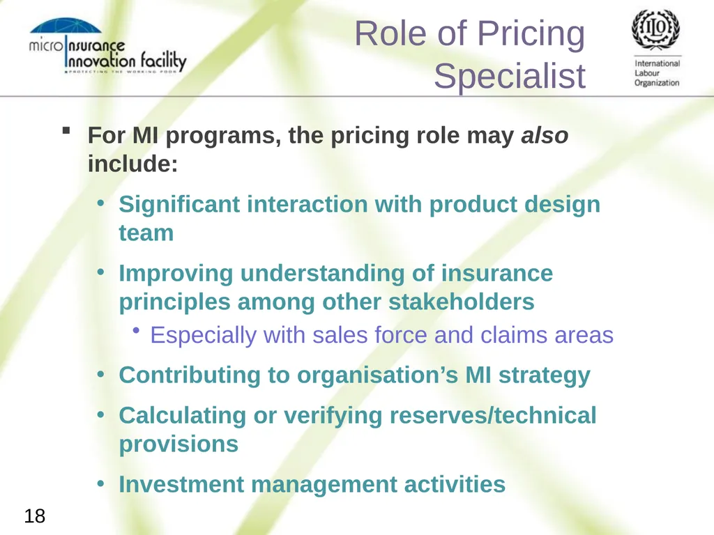 Pricing for Microinsurance Location Date Trainer 1 - slide 18 of 203
