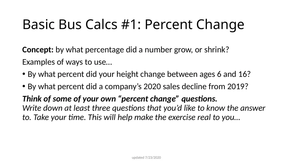 Basic Business Calculations for BUS 170 - slide 3 of 37