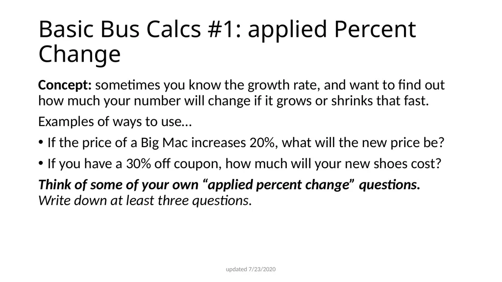 Basic Business Calculations for BUS 170 - slide 10 of 37