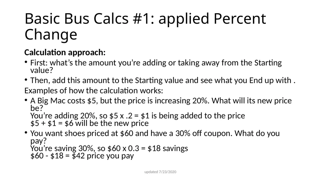 Basic Business Calculations for BUS 170 - slide 11 of 37