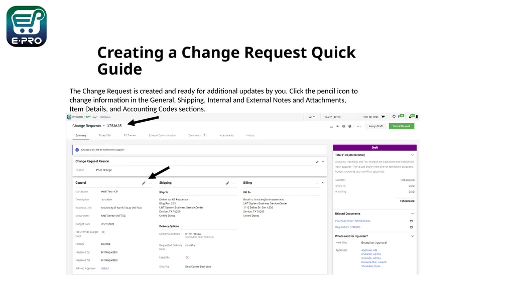 Shopping is Easy in ePro! 1 Creating a Service - slide 6 of 11