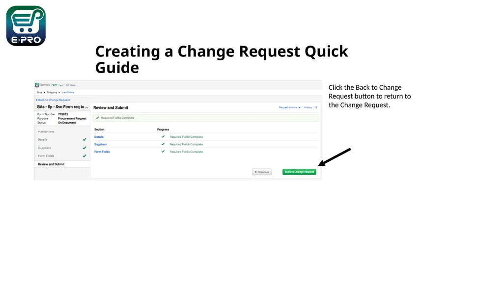 Shopping is Easy in ePro! 1 Creating a Service - slide 9 of 11
