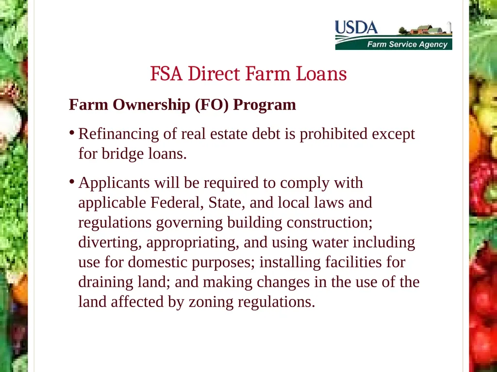 FSA Farm Loan Programs Norman Cummins USDA/FSA - slide 21 of 56