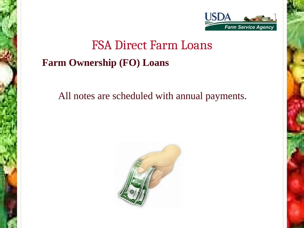 FSA Farm Loan Programs Norman Cummins USDA/FSA - slide 25 of 56