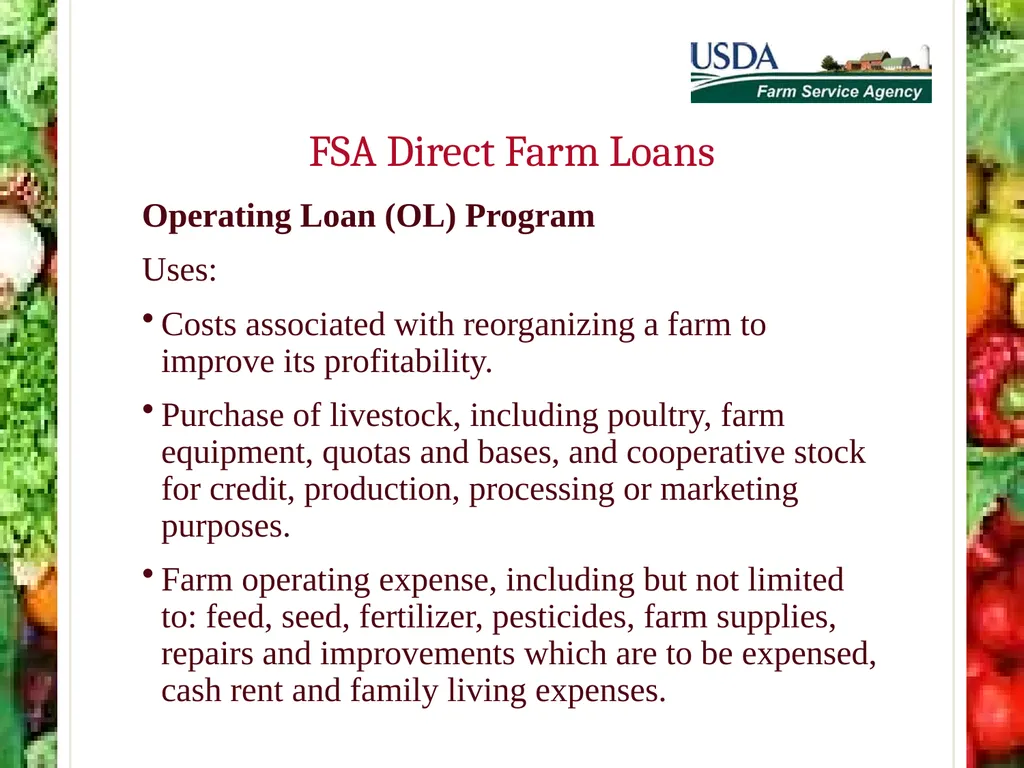 FSA Farm Loan Programs Norman Cummins USDA/FSA - slide 26 of 56
