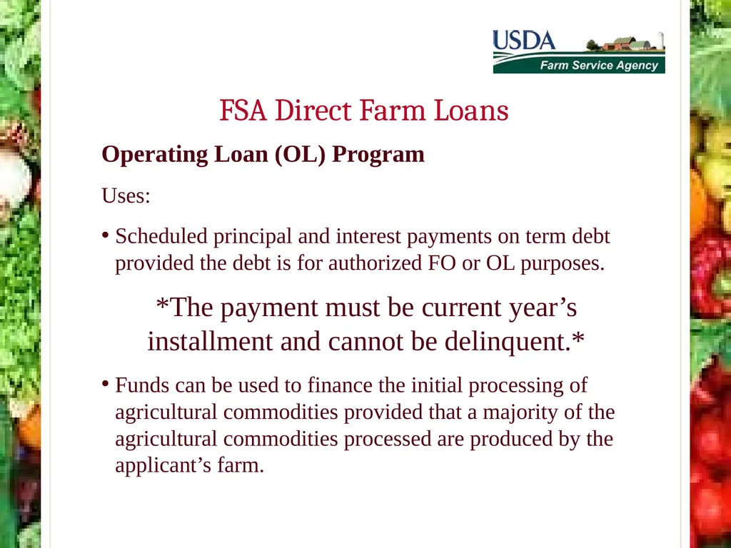 FSA Farm Loan Programs Norman Cummins USDA/FSA - slide 27 of 56