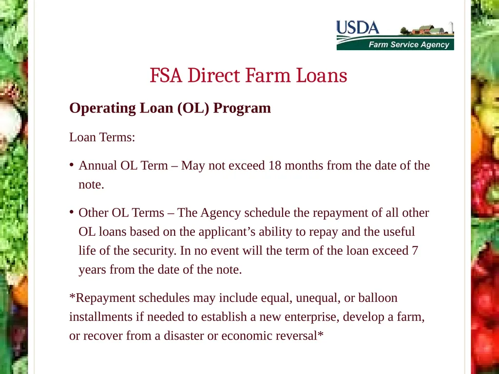 FSA Farm Loan Programs Norman Cummins USDA/FSA - slide 37 of 56